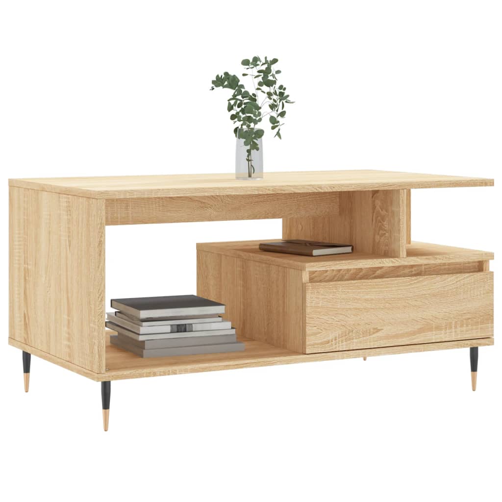 Salongbord sonoma eik 90x49x45 cm konstruert tre
