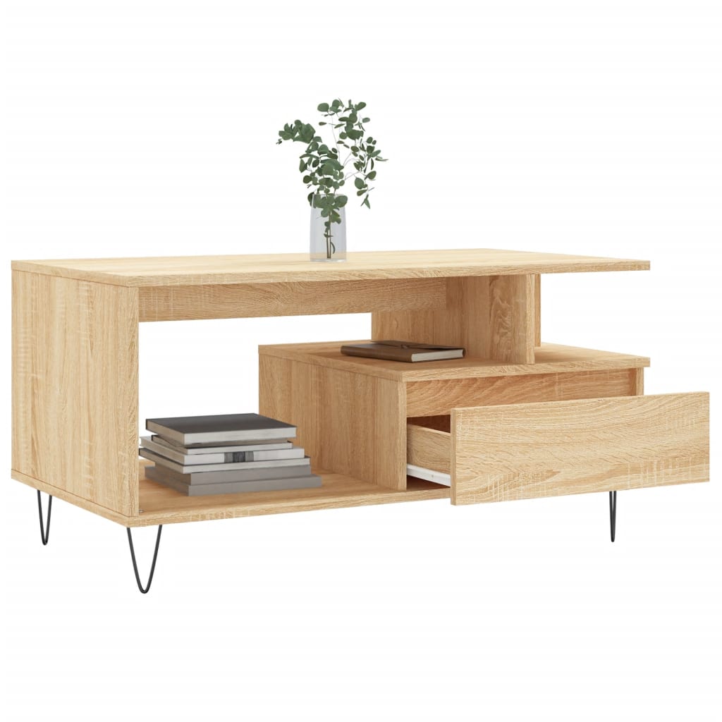 Salongbord sonoma eik 90x49x45 cm konstruert tre