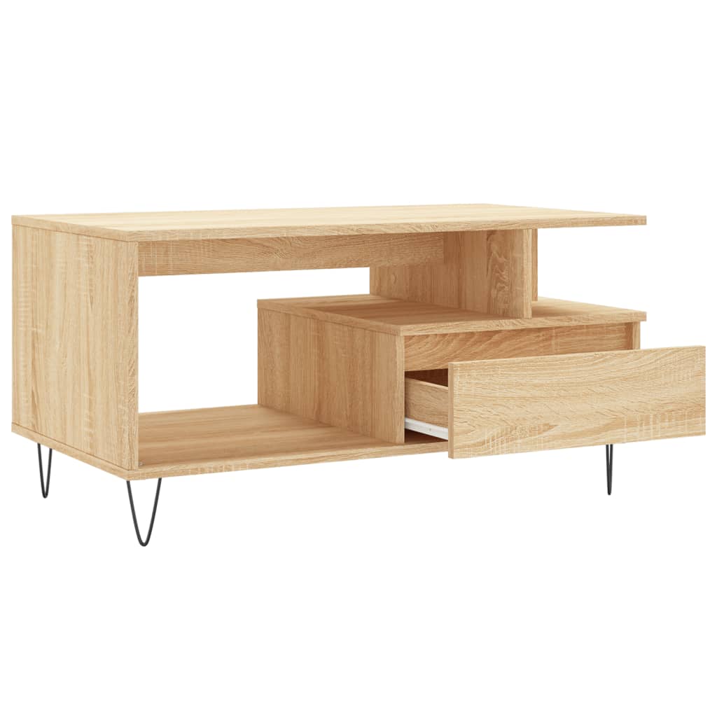Salongbord sonoma eik 90x49x45 cm konstruert tre