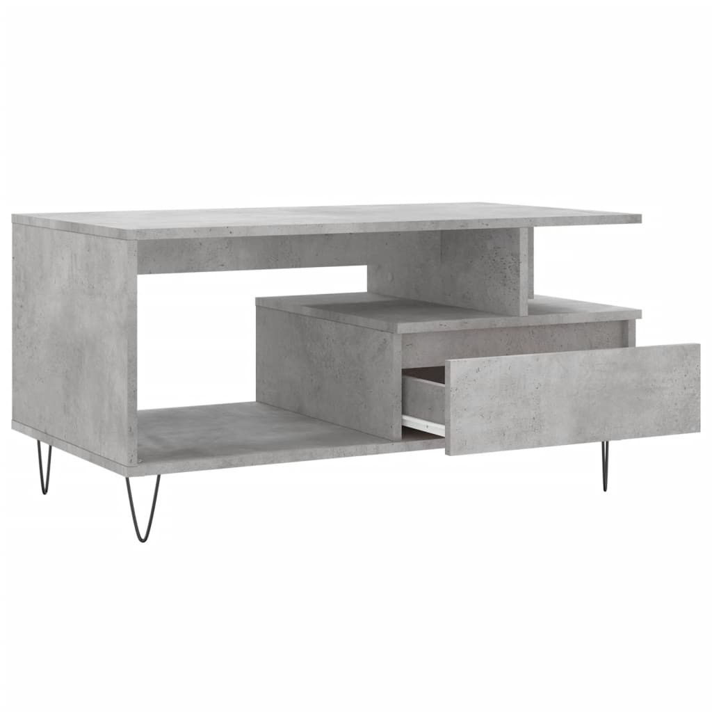 Salongbord betonggrå 90x49x45 cm konstruert tre