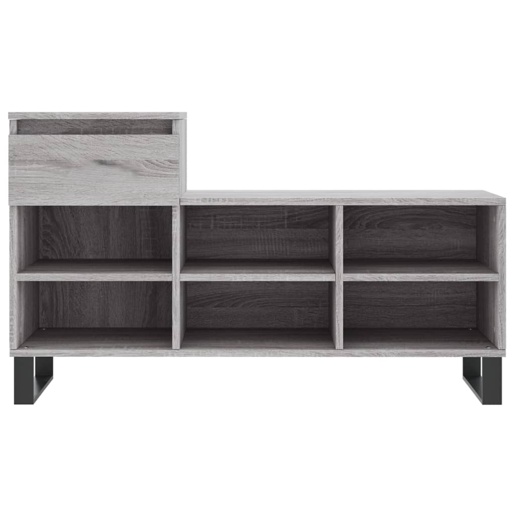 Skoskap grå sonoma 102x36x60 cm konstruert tre