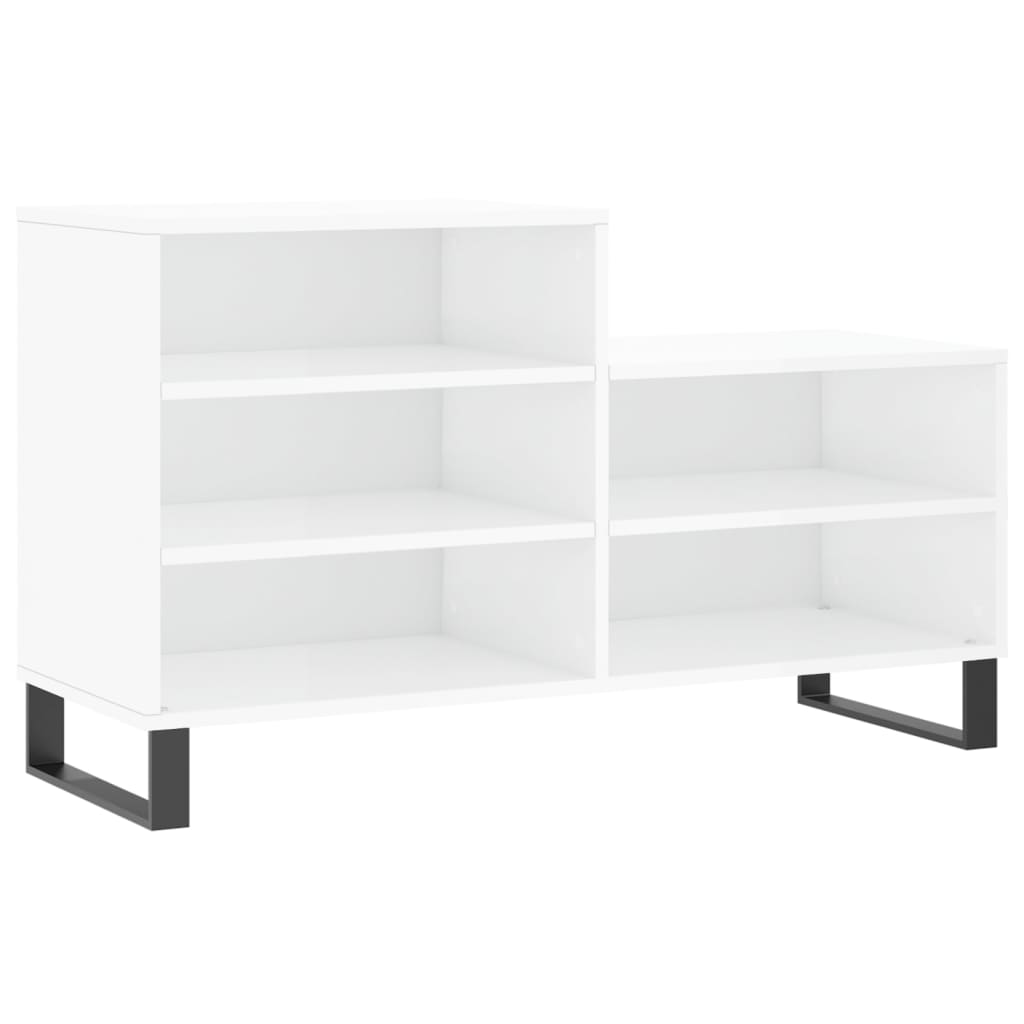 Skoskap høyglans hvit 102x36x60 cm konstruert tre