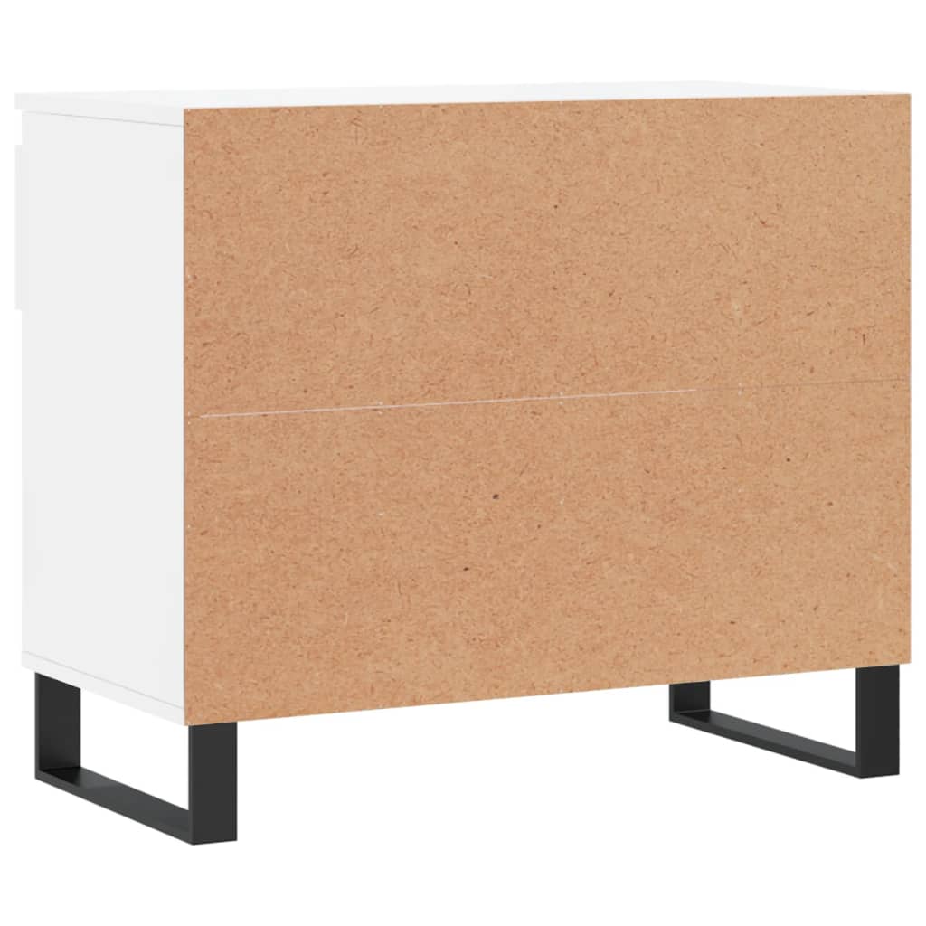 Skoskap høyglans hvit 70x36x60cm konstruert tre