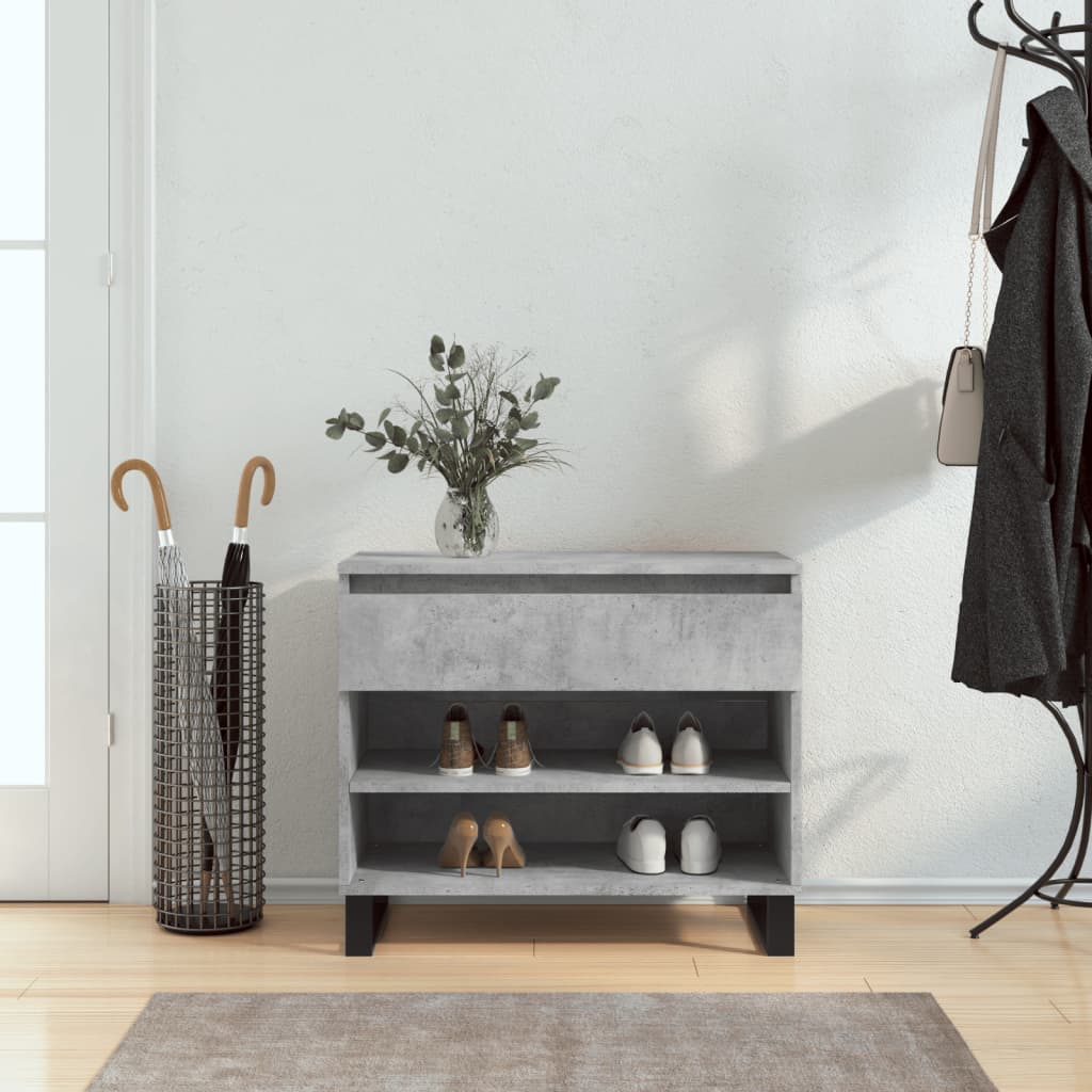 Skoskap betonggrå 70x36x60 cm konstruert tre