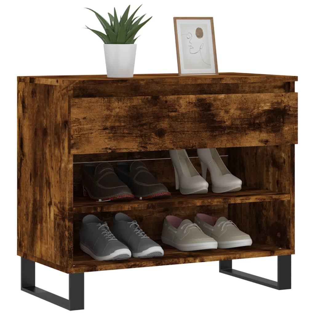 Skoskap røkt eik 70x36x60 cm konstruert tre
