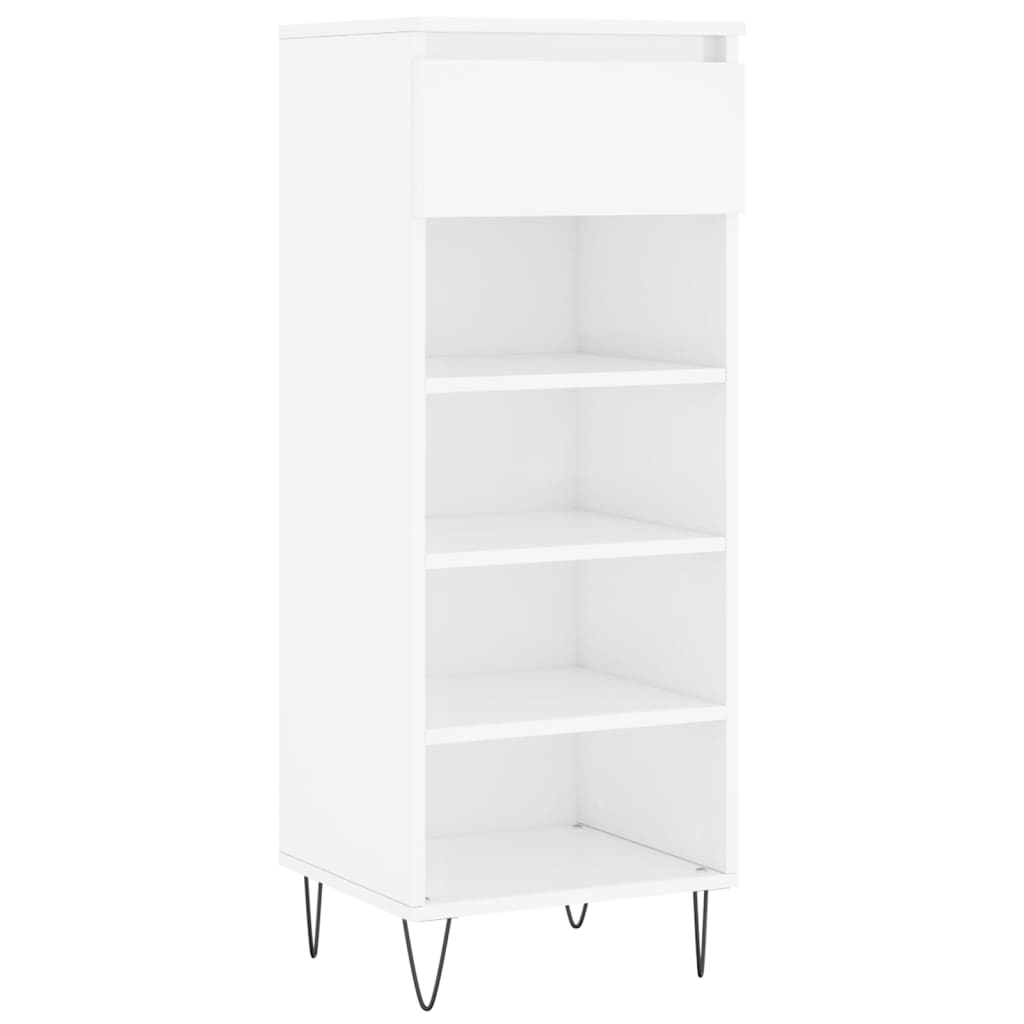 Skoskap høyglans hvit 40x36x105 cm konstruert tre