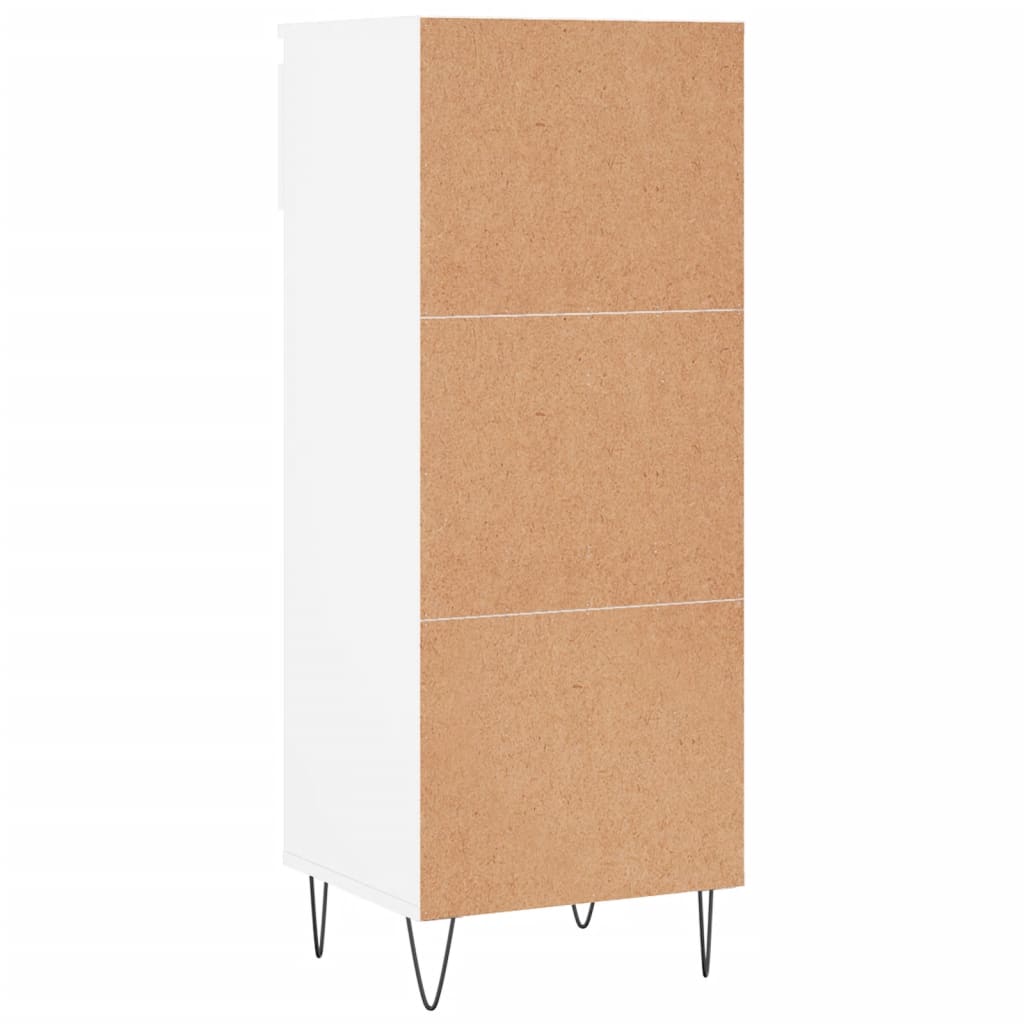 Skoskap høyglans hvit 40x36x105 cm konstruert tre