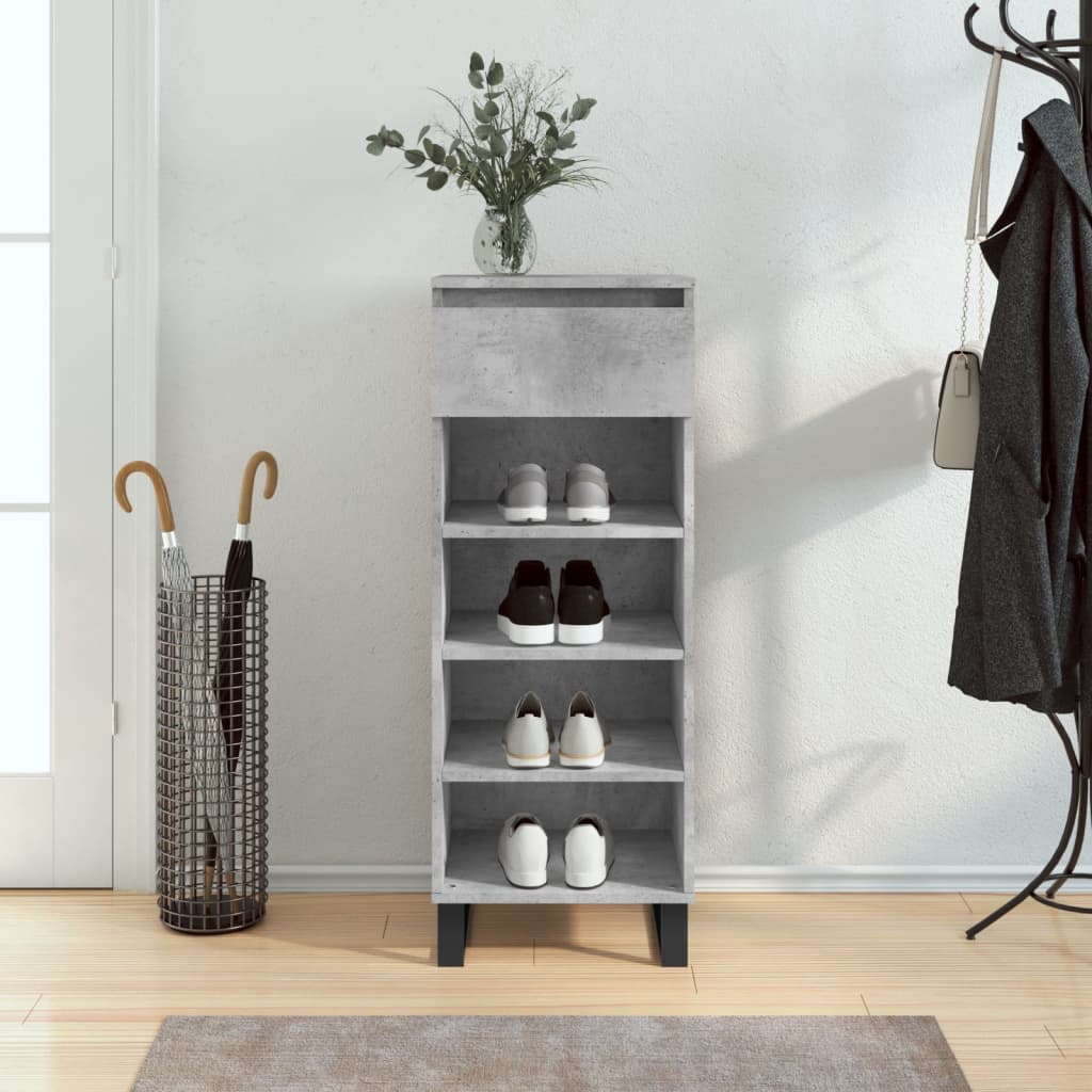 Skoskap betonggrå 40x36x105 cm konstruert tre