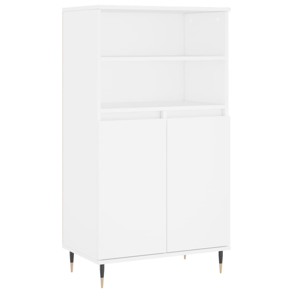 Highboard hvit 60x36x110 cm konstruert tre