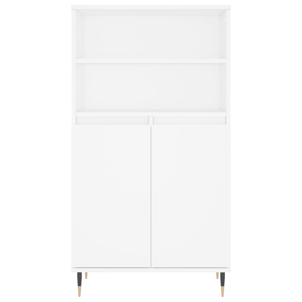 Highboard hvit 60x36x110 cm konstruert tre