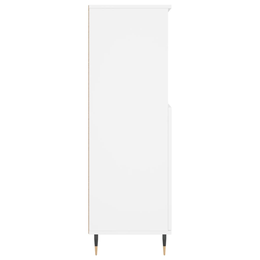 Highboard hvit 60x36x110 cm konstruert tre