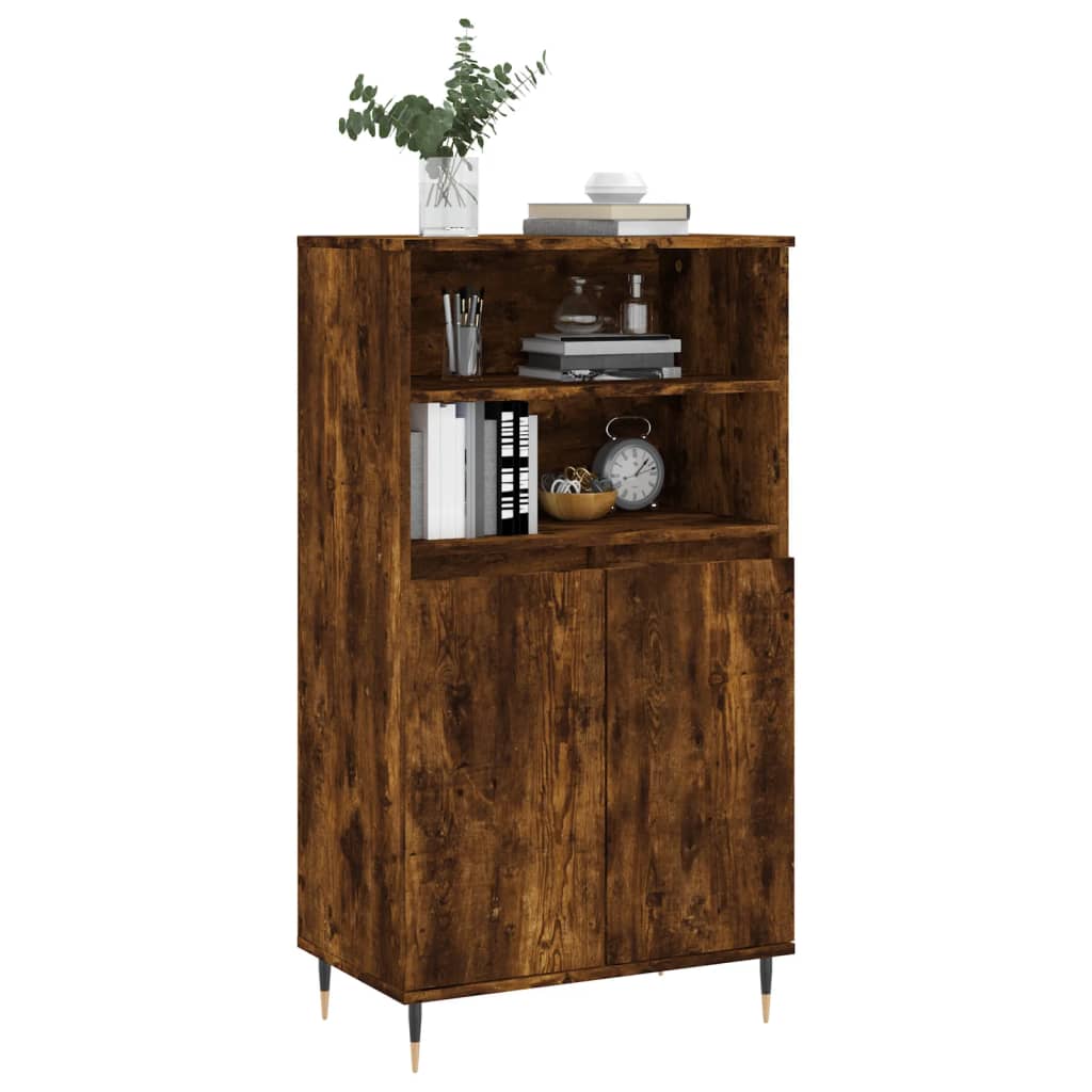 Highboard røkt eik 60x36x110 cm konstruert tre