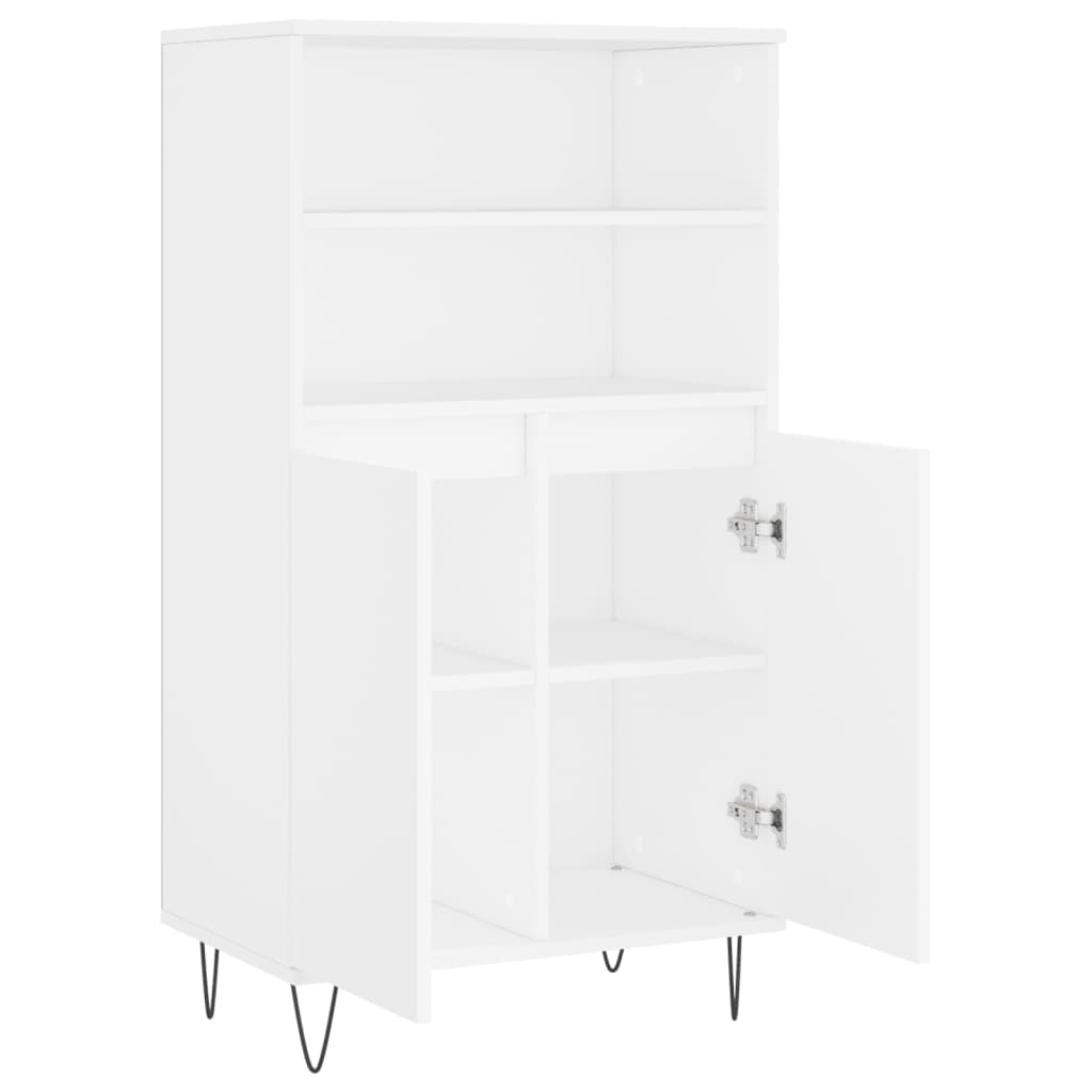 Highboard hvit 60x36x110 cm konstruert tre