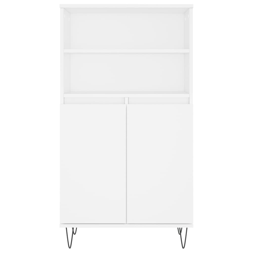 Highboard hvit 60x36x110 cm konstruert tre