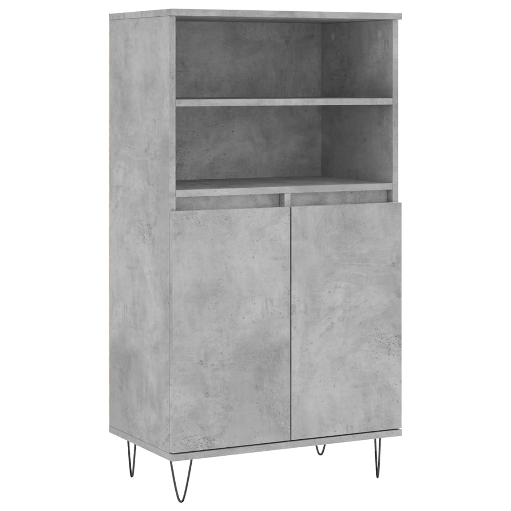 Highboard betonggrå 60x36x110 cm konstruert tre