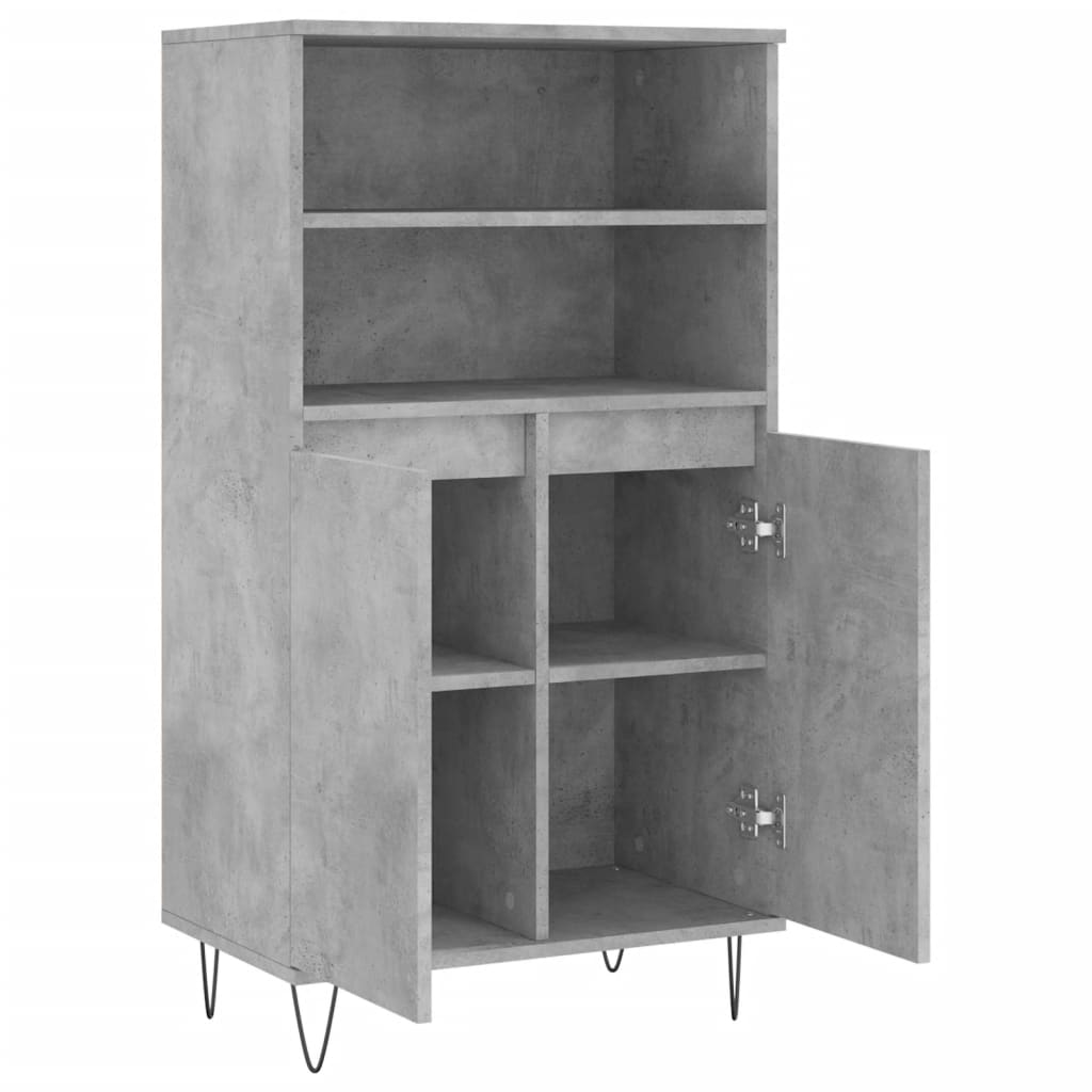 Highboard betonggrå 60x36x110 cm konstruert tre
