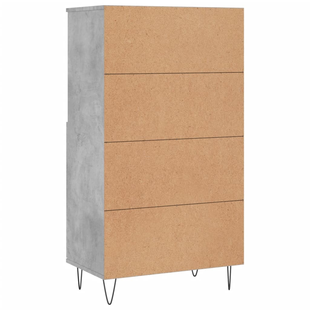 Highboard betonggrå 60x36x110 cm konstruert tre