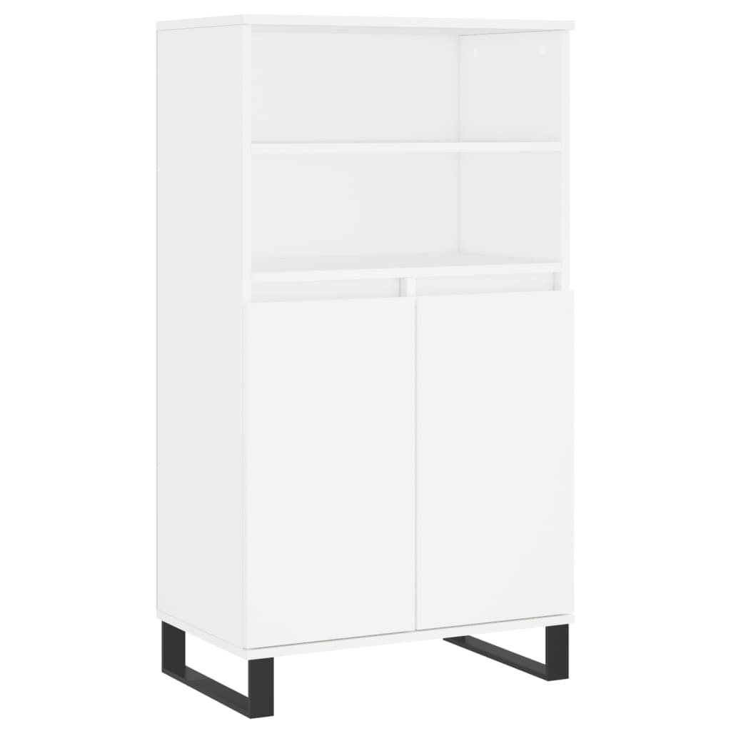 Highboard hvit 60x36x110 cm konstruert tre