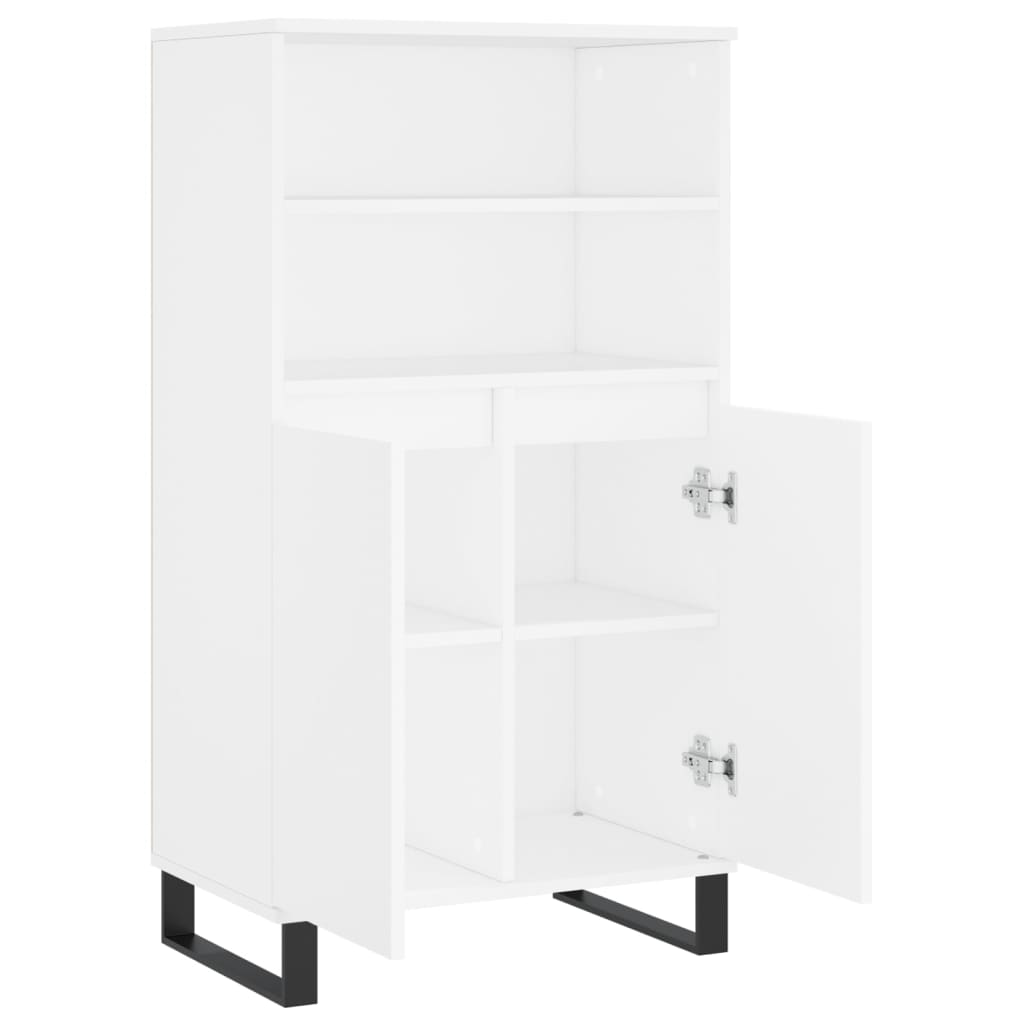 Highboard hvit 60x36x110 cm konstruert tre