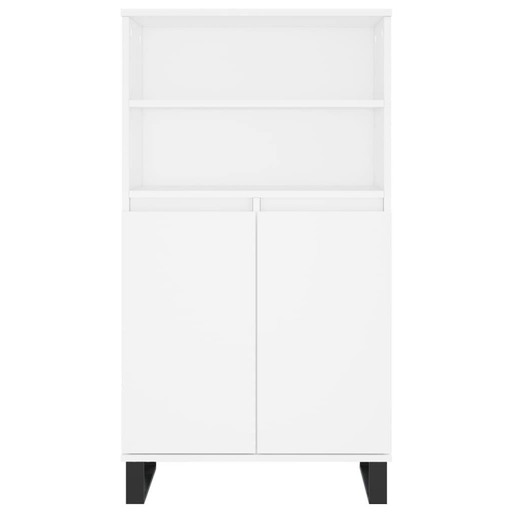 Highboard hvit 60x36x110 cm konstruert tre