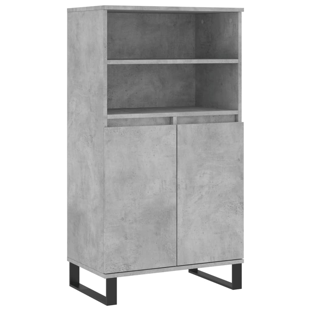 Highboard betonggrå 60x36x110 cm konstruert tre