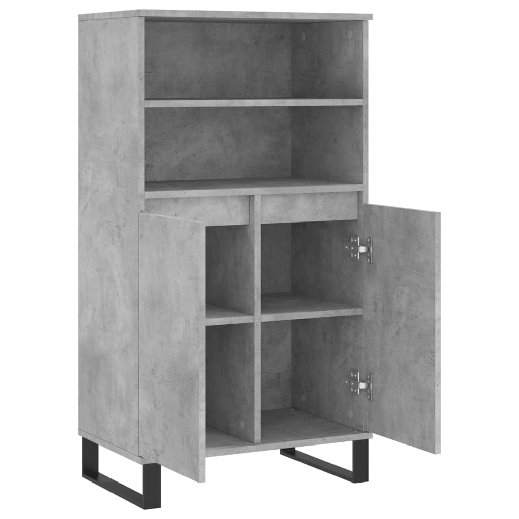 Highboard betonggrå 60x36x110 cm konstruert tre