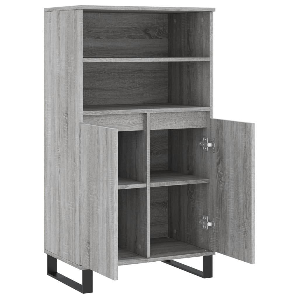 Highboard grå sonoma 60x36x110 cm konstruert tre
