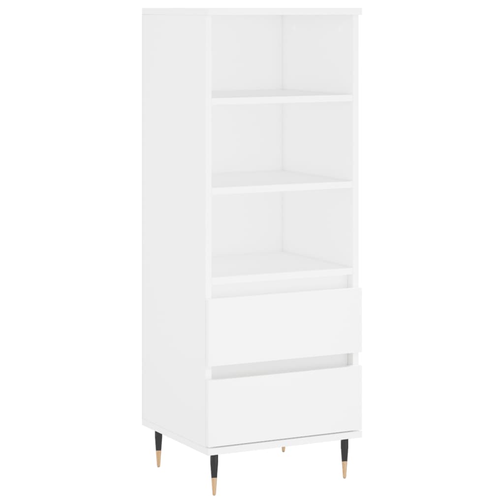 Highboard hvit 40x36x110 cm konstruert tre