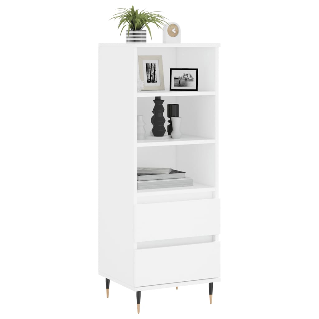 Highboard hvit 40x36x110 cm konstruert tre