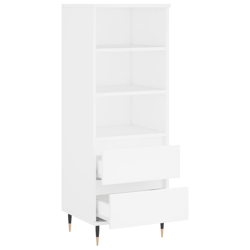Highboard hvit 40x36x110 cm konstruert tre
