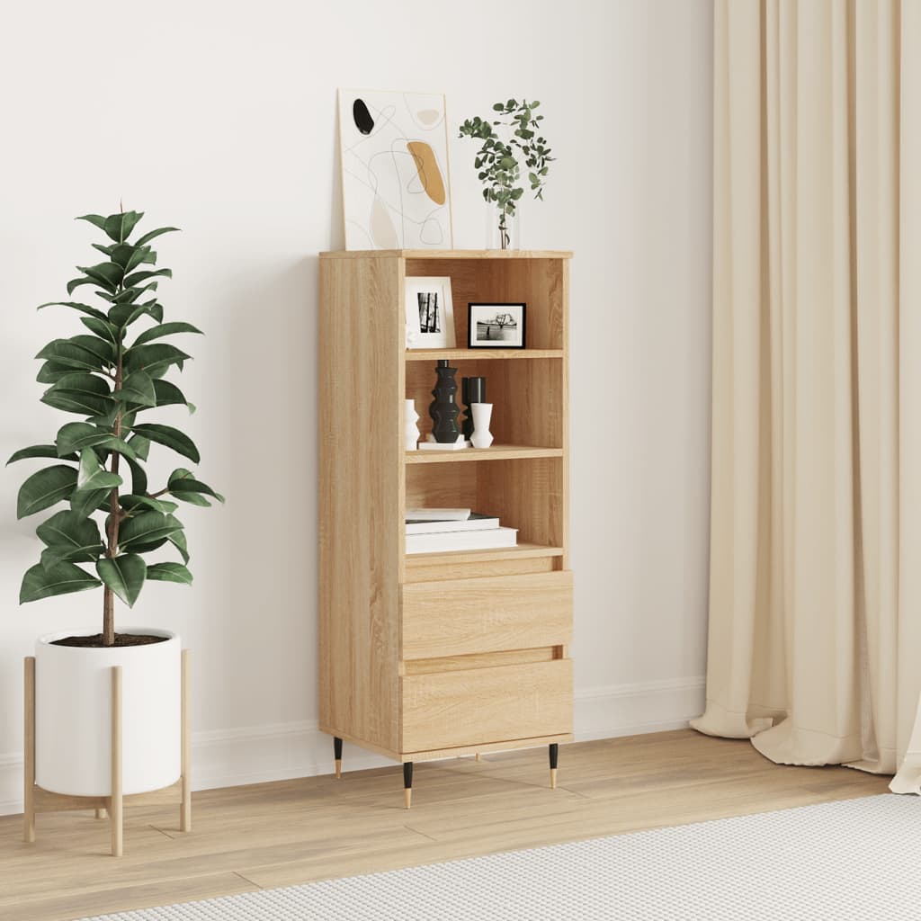 Highboard sonoma eik 40x36x110 cm konstruert tre