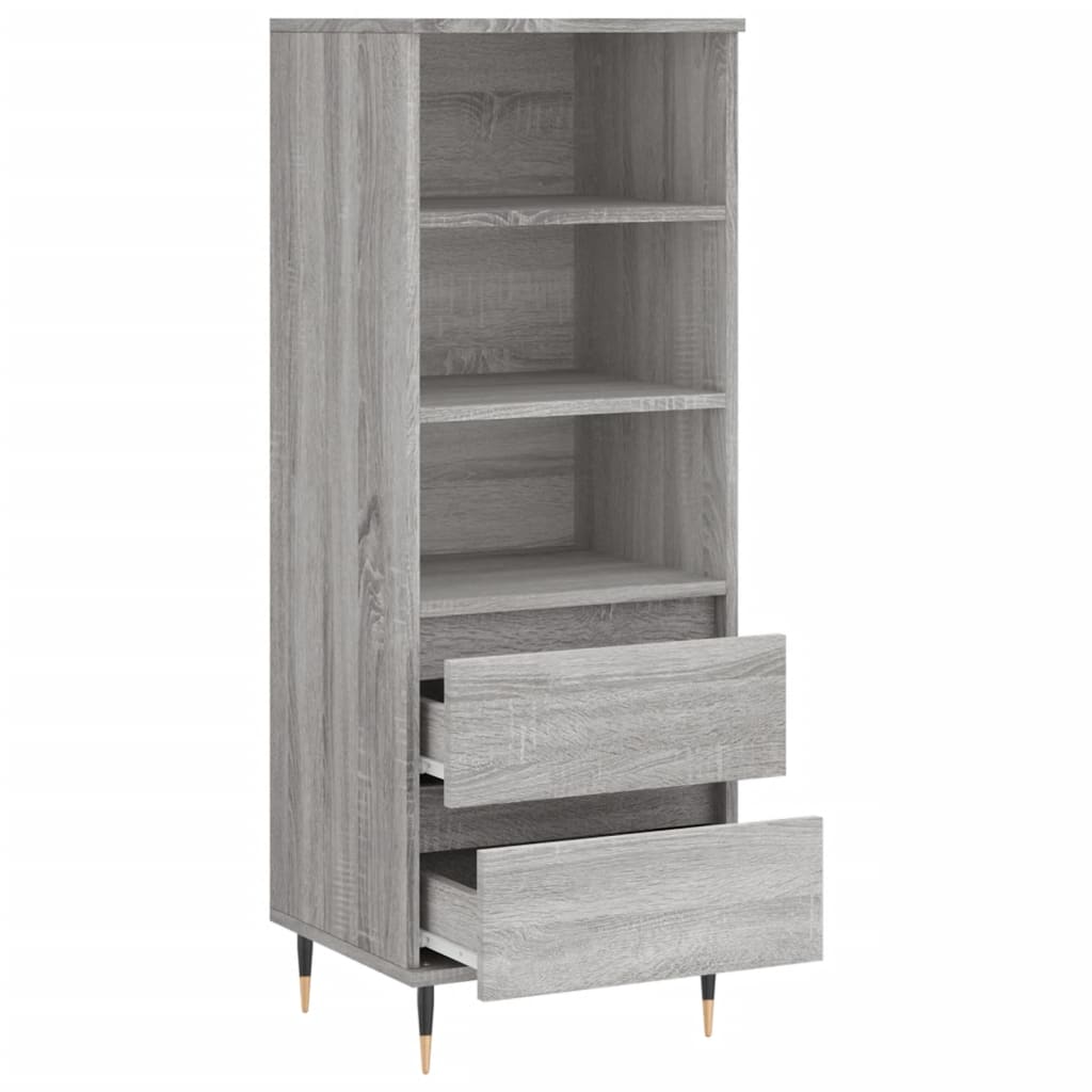 Highboard grå sonoma 40x36x110 cm konstruert tre
