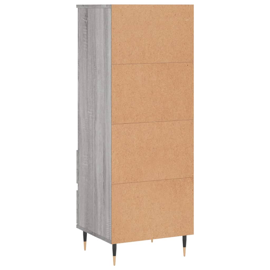 Highboard grå sonoma 40x36x110 cm konstruert tre