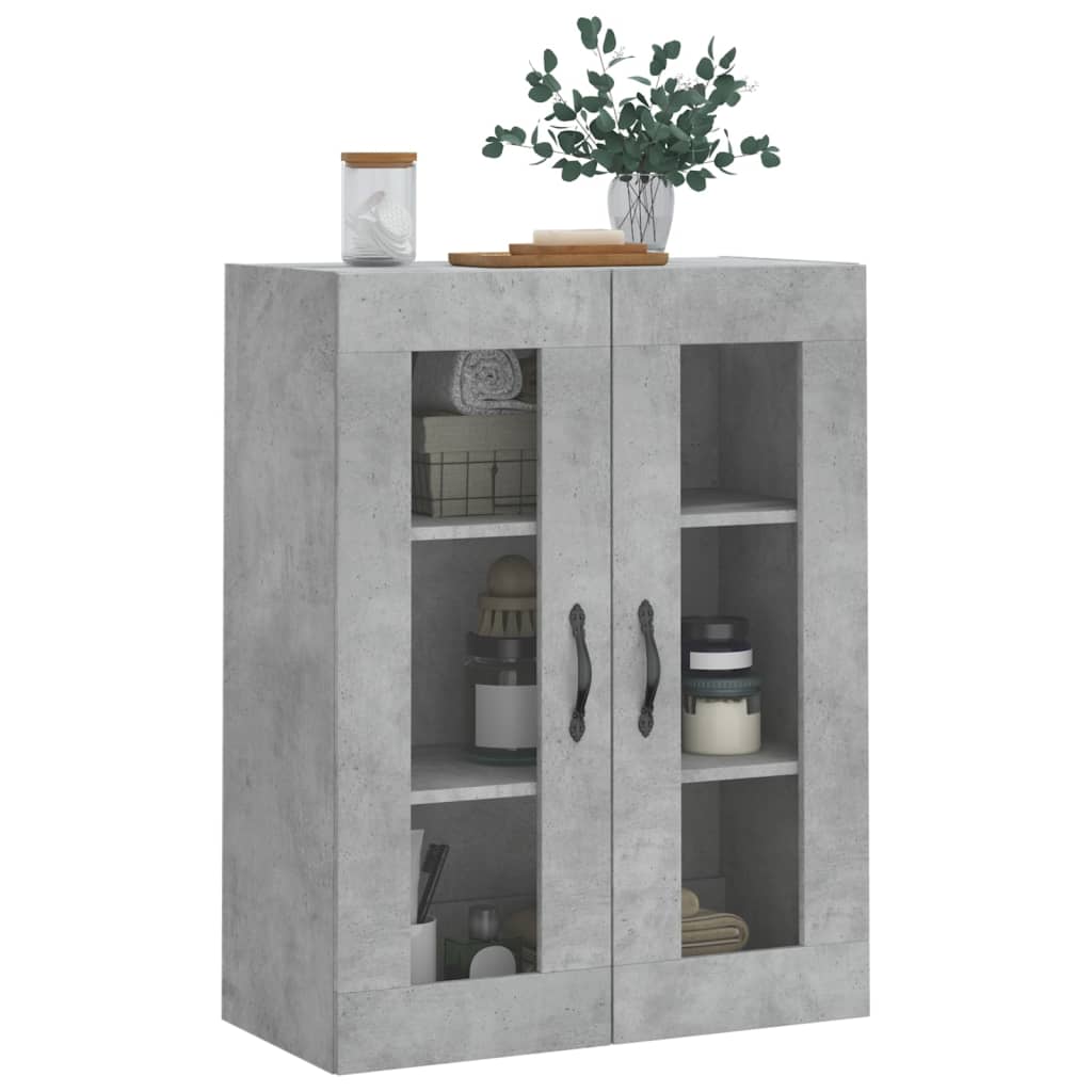 Veggskap betonggrå 69,5x34x90 cm konstruert tre