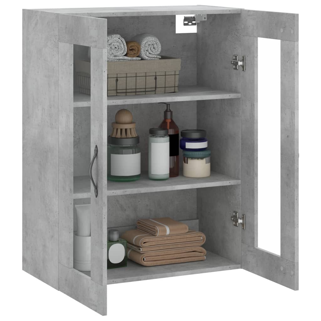Veggskap betonggrå 69,5x34x90 cm konstruert tre