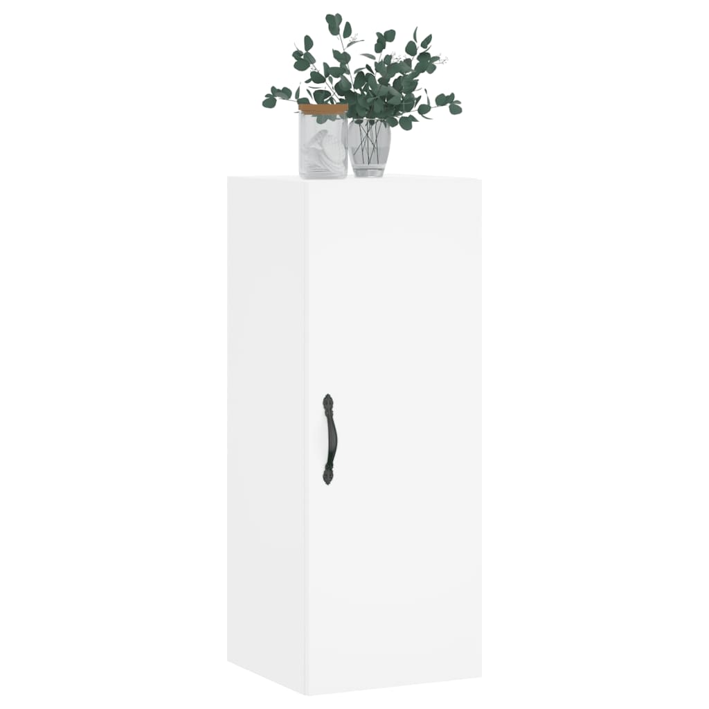 Veggmontert skap hvit 34,5x34x90 cm konstruert tre vidaXL
