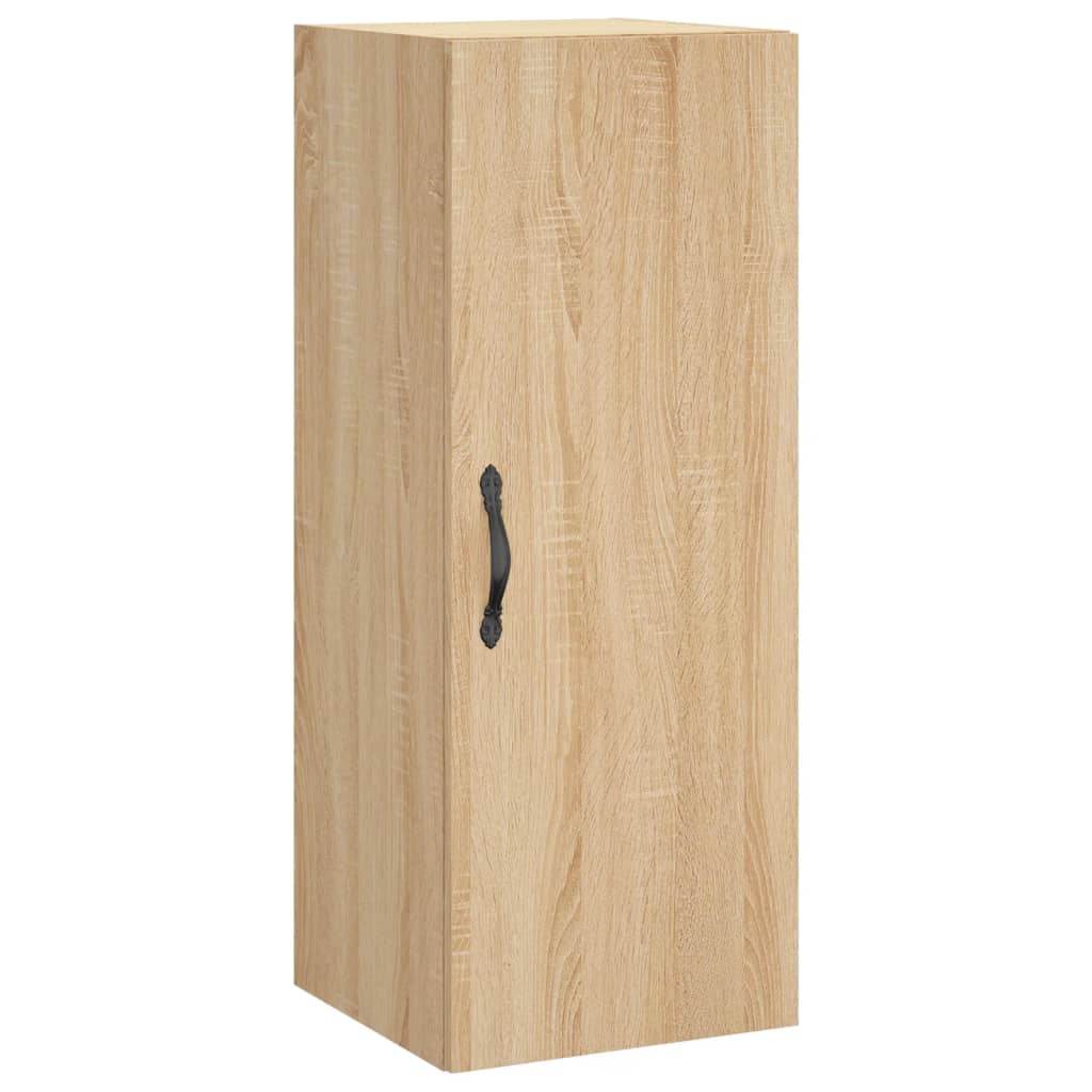 Veggmontert skap sonoma eik 34,5x34x90 cm konstruert tre