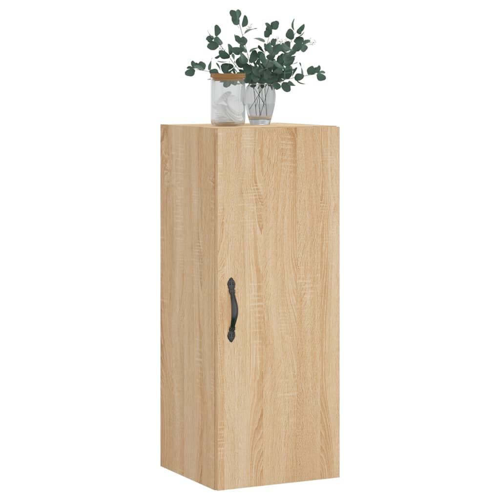 Veggmontert skap sonoma eik 34,5x34x90 cm konstruert tre