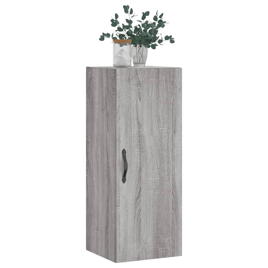 Veggmontert skap grå sonoma 34,5x34x90 cm konstruert tre
