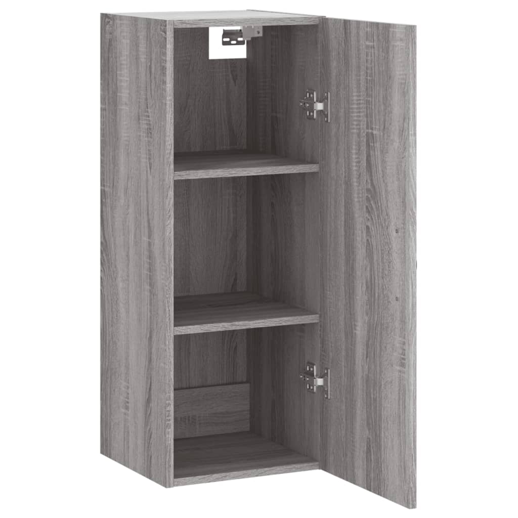 Veggmontert skap grå sonoma 34,5x34x90 cm konstruert tre