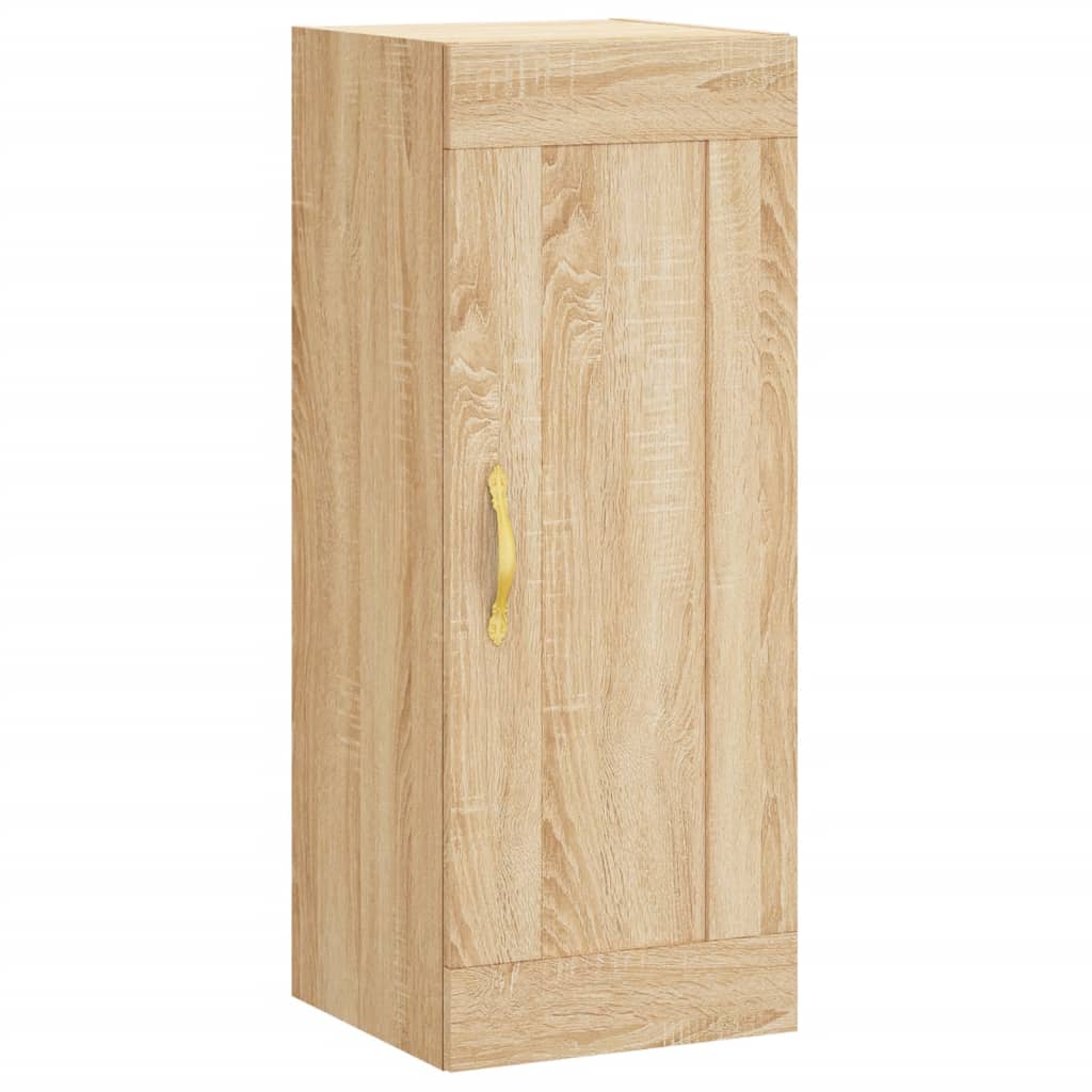 Veggmontert skap sonoma eik 34,5x34x90 cm konstruert tre