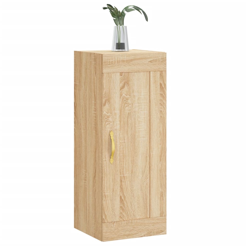 Veggmontert skap sonoma eik 34,5x34x90 cm konstruert tre