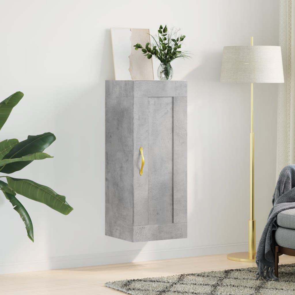 Veggskap betonggrå 34,5x34x90 cm konstruert tre vidaXL