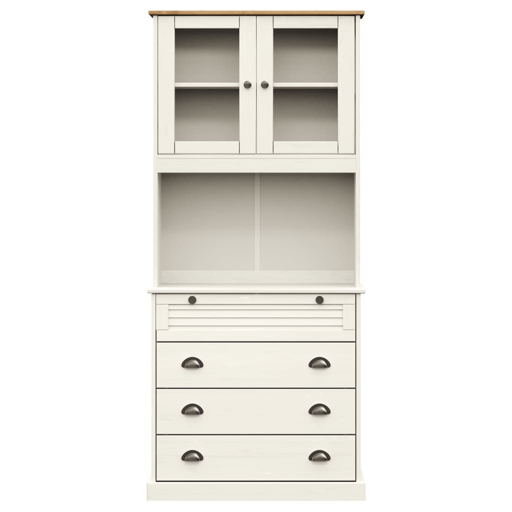 Highboard VIGO hvit 80x40x176 cm heltre furu