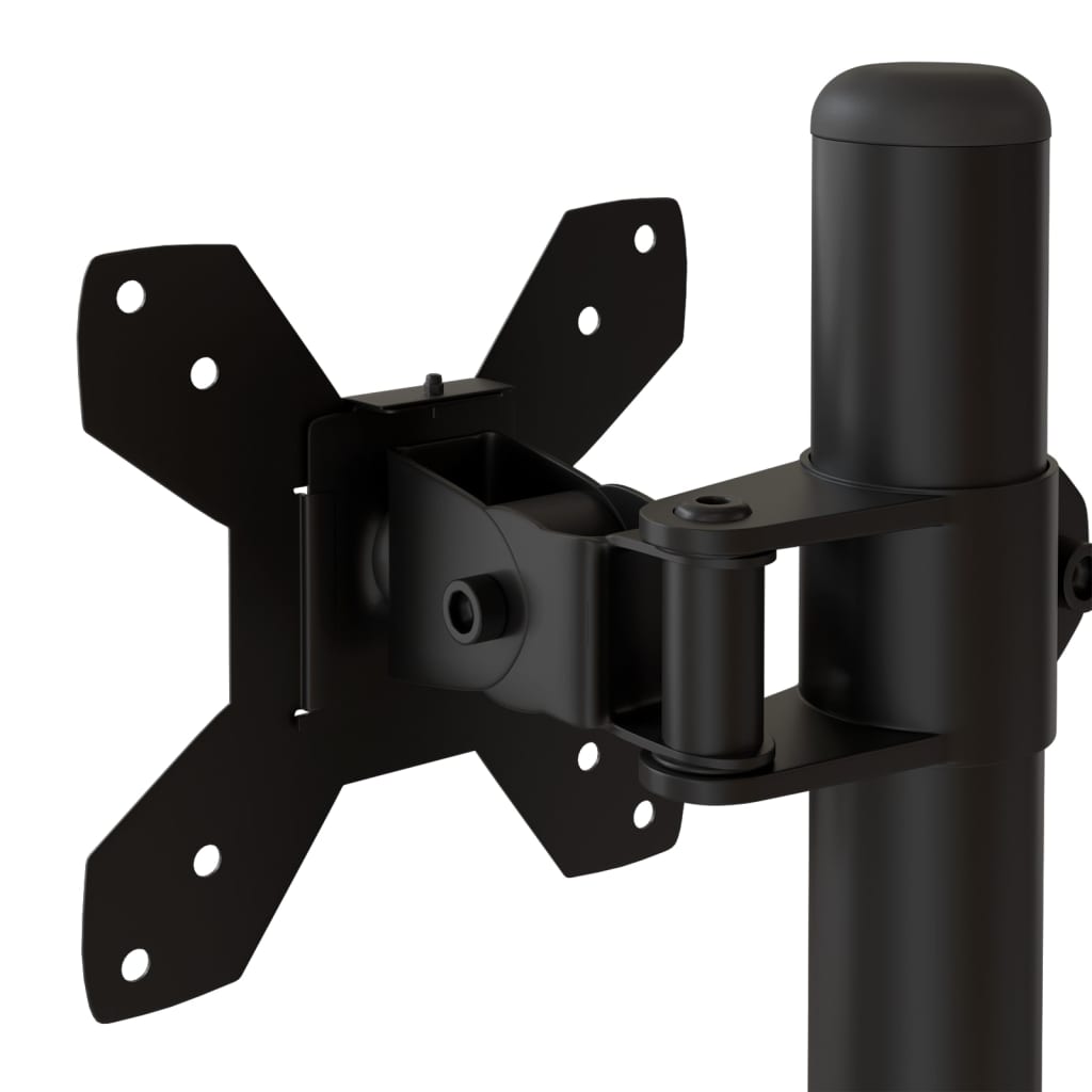 Dobbelt skjermstativ svart stål VESA 75/100 mm