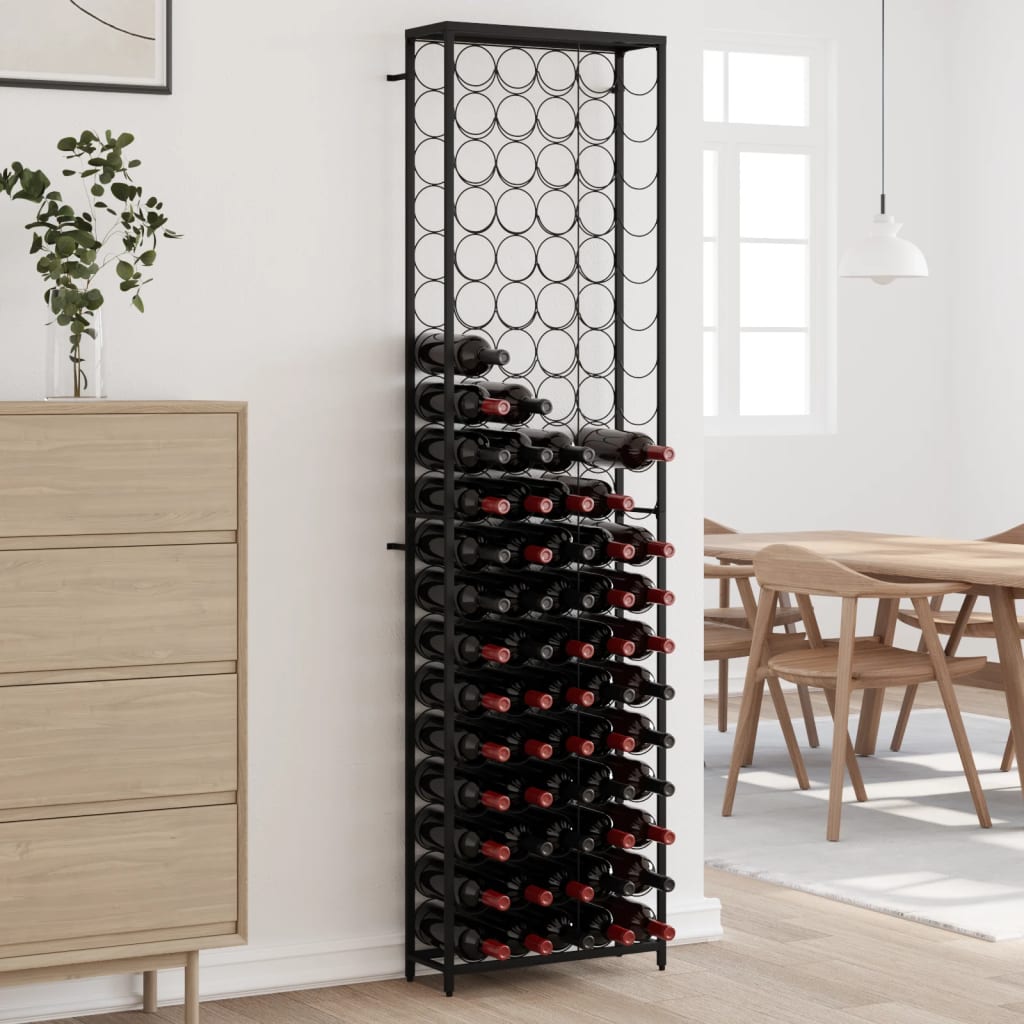 Vinstativ for 95 flasker svart 54x18x200 cm smijern