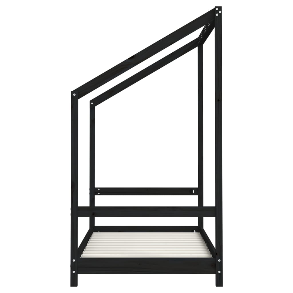 Barnesengeramme svart 2x(80x160) cm heltre furu