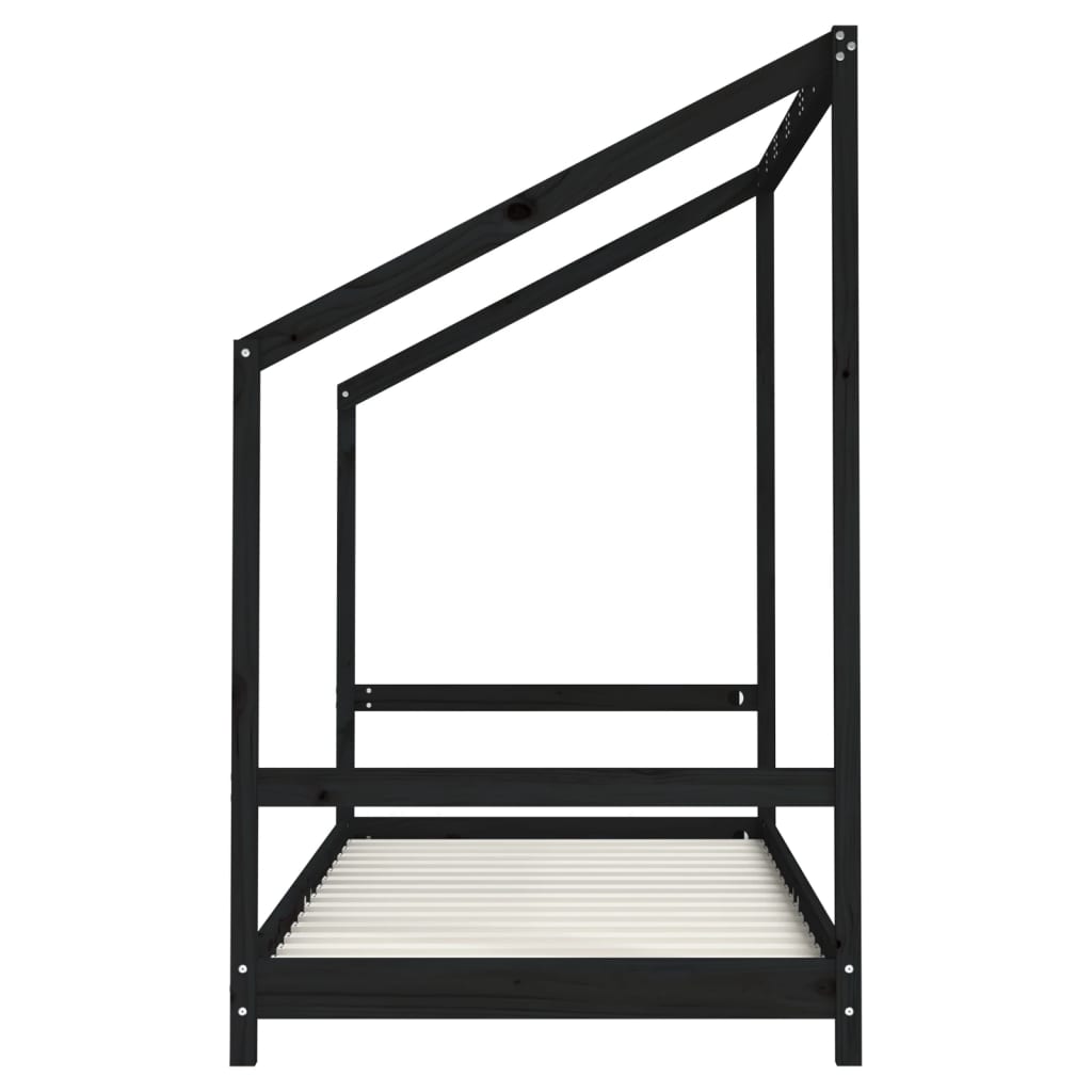 Barnesengeramme svart 2x(90x190) cm heltre furu
