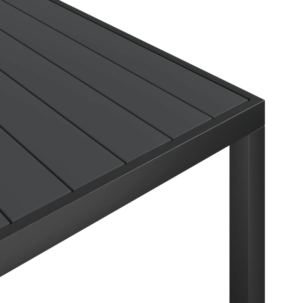 Utendørs spisestue 7 deler svart aluminium