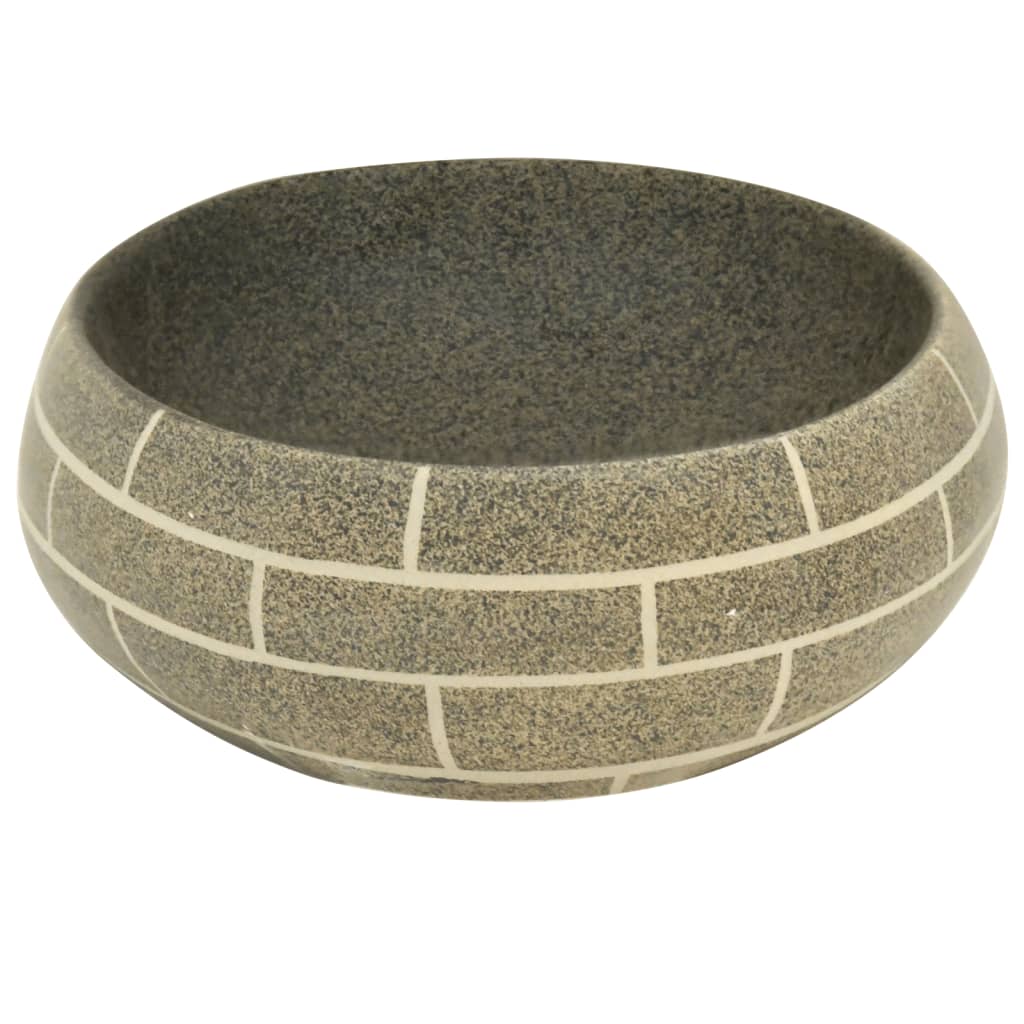 Benkeservant flerfarget oval 59x40x15 cm keramikk